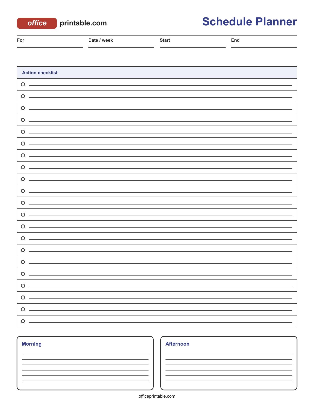 Preview of Schedule Planner Printable