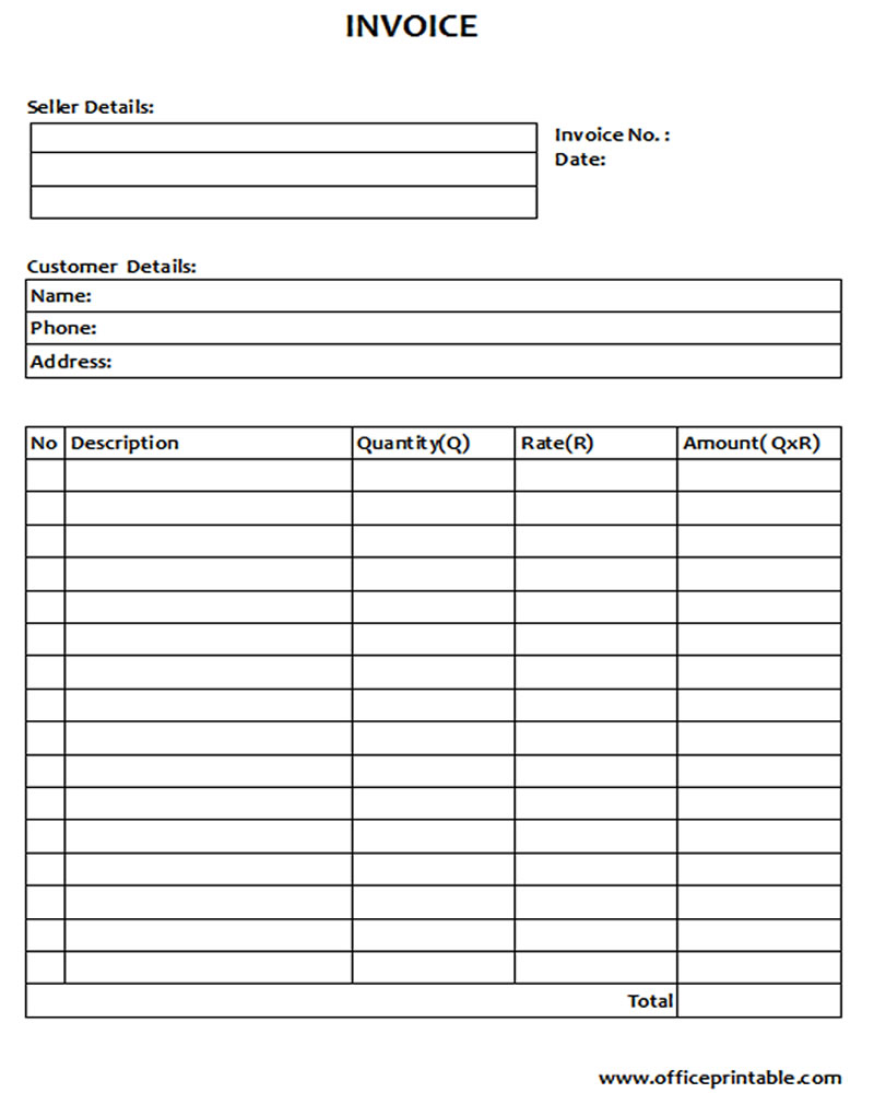 blank invoice template www officeprintable com