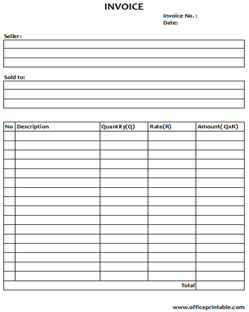 blank invoice www officeprintable com